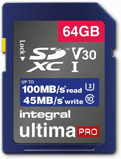 Integral SDXC UltimaPro 64GB 100 MB/sec